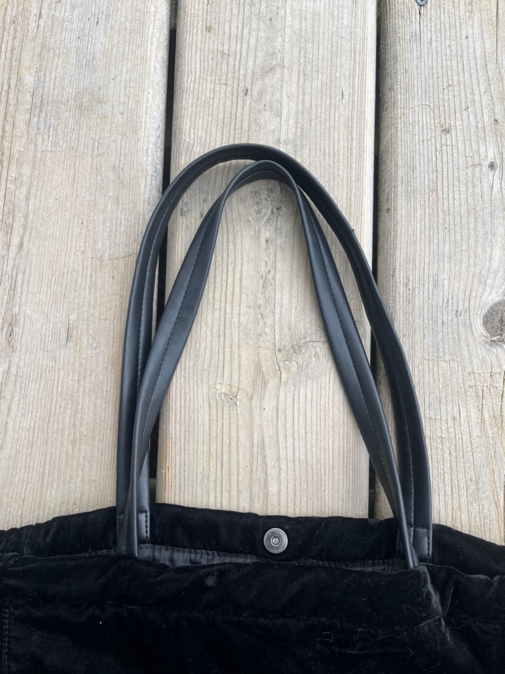 Victoria's Secret Black Velvet Tote with Logo - Picture 5 of 8